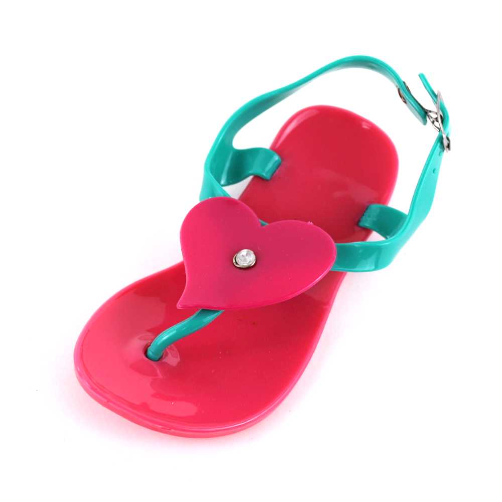 Sandale de copii, flip-flops HEART #2-10-FUXIA/GREEN la 9,99Lei - Zibra.ro