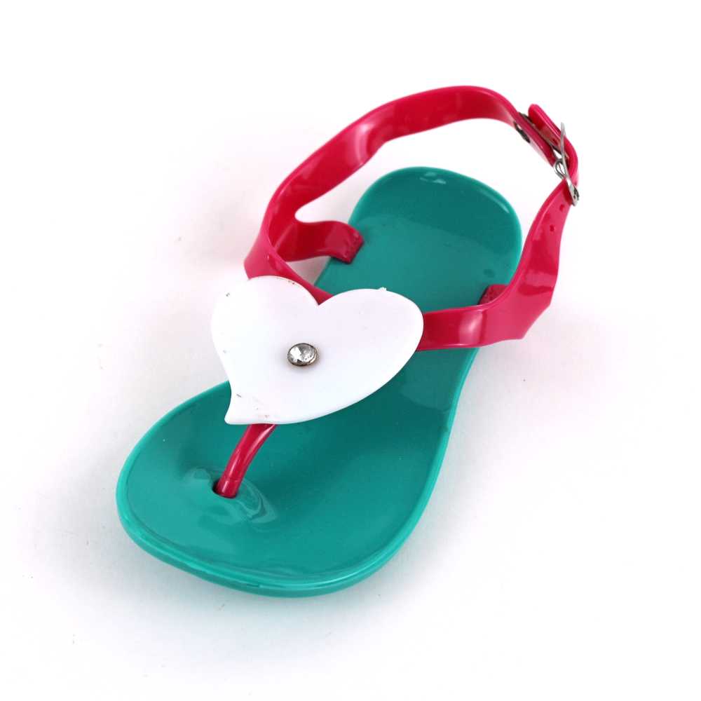 Sandale de copii, flip-flops HEART #2-10-GREEN/WHITE la 9,99Lei - Zibra.ro