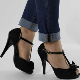 Sandale de dama cu toc inalt negre 4252-58-BLACK, Marime: 37, 