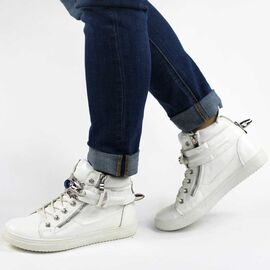 Sneakers de  dama comozi, albi 902-6-WHITE, Marime: 39, 