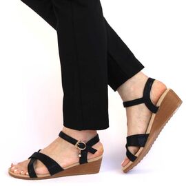 ​Sandale de dama comode cu platforma AD-28-BLACK, Marime: 38, 