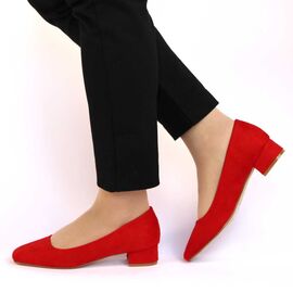 ​Pantofi de dama eleganti cu toc mic ZM-60-RED, Marime: 38, 