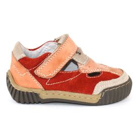 Pantofi de copii din piele naturala si talpa cusuta N87111-11-ORANGE, Marime: 26, 