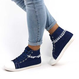 Sneakers de dama cu dantela  F019-BLUE, Marime: 38*, 