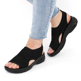 Sandale casual de dama,comode si usoare, decorate cu pietre 5503-BLACK, Marime: 38, 