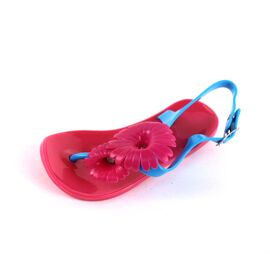 Sandale de copii, flip-flops FLOWERS #2-8-BLUE/FUXIA, Marime: 24, 