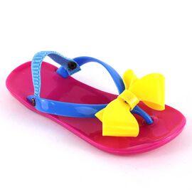 Sandale de copii, flip-flops, cu fundita si elastic la spate #258-FUXIA, Marime: 24, 