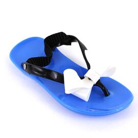 Sandale de copii, flip-flops, cu fundita si elastic la spate #258-BLUE, Marime: 24, 