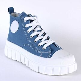 Sneakers de dama, din denim, potriviti stilului casual MK2416-10-ASH.BLUE, Marime: 38, 