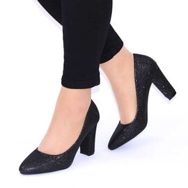 ​Pantofi de dama eleganti, cu glitter DBC-1213-2-BLACK, Marime: 38, 