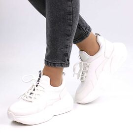 ​Sneakers casual de dama , cu talpa voluminoasa H006-WHITE, Marime: 38**, 