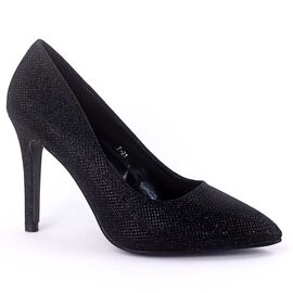 Pantofi de dama, stiletto, decorati cu glitter F21-BLACK, Marime: 36, 