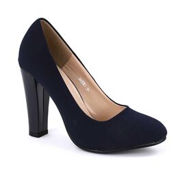 ​Pantofi de dama eleganti, cu varf rotunjit si toc inalt, lacuit SH330-BLUE, Marime: 35*, 