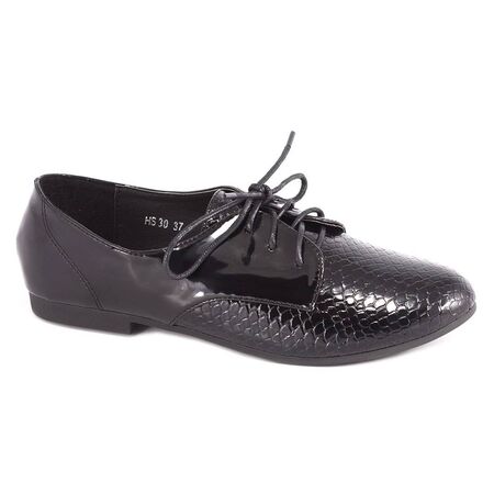 Pantofi negri cu siret HS30N, Marime: 35, 