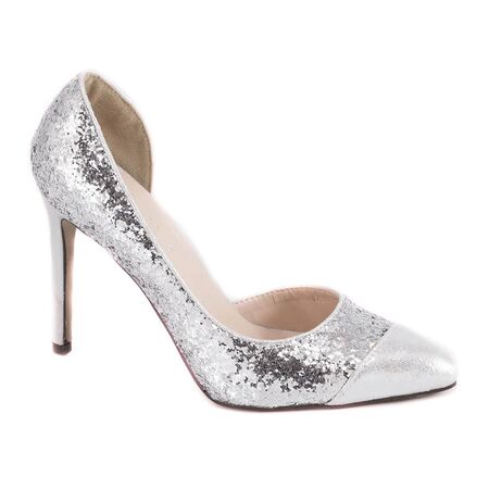 Pantofi silver stiletto Q305-3S