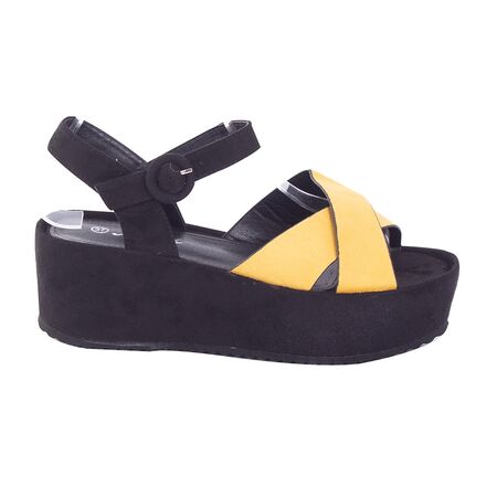 Sandale dama negre cu platforma GY7-YELLOW, Marime: 35, 