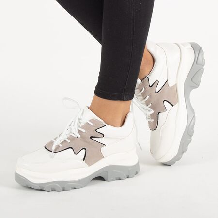 Sneakers dama casual albi E3260-G, Marime: 41, 