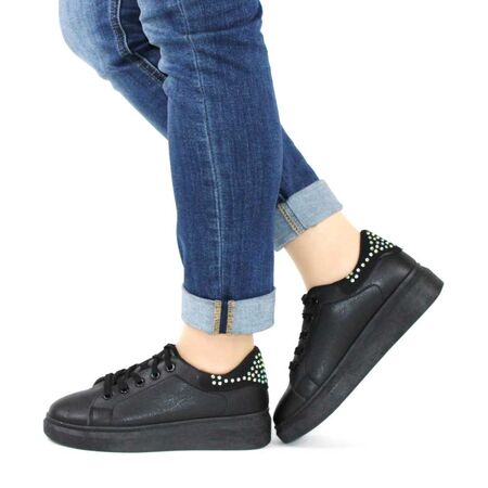 Pantofi sport casual de dama cu platforma H-771-BLACK-BLACK, Marime: 38*, 