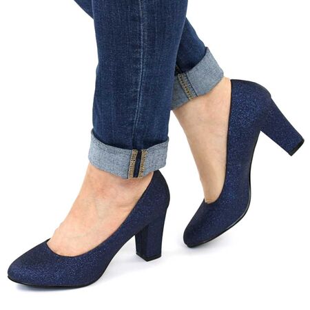Pantofi eleganti de dama, cu toc inalt RD21-1-NAVY/BLUE, Marime: 36, 