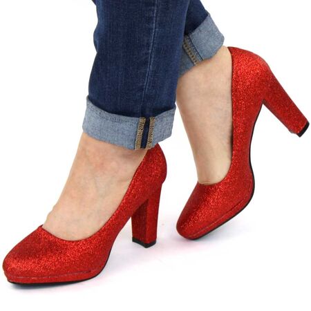 Pantofi eleganti de dama, cu platforma si toc inalt CD1-1-RED, Marime: 38, 